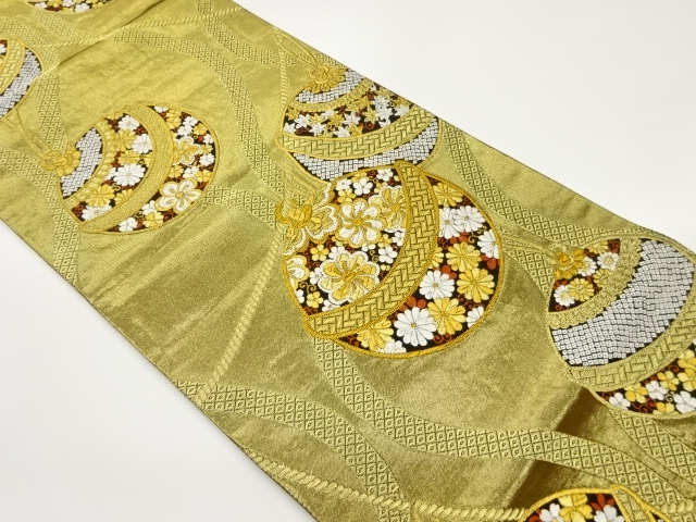 JAPANESE FUKURO OBI / WOVEN FLOWER ARABESQUE